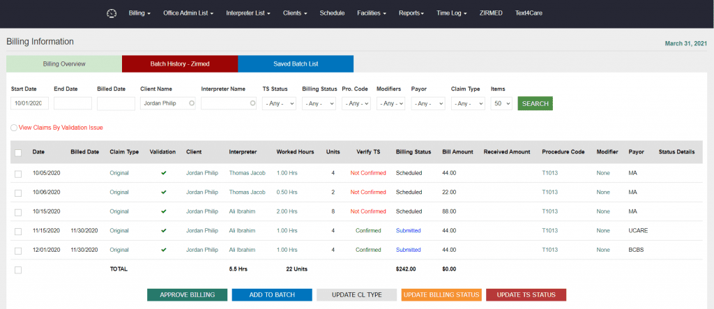 Interpreter Management Scheduling Software